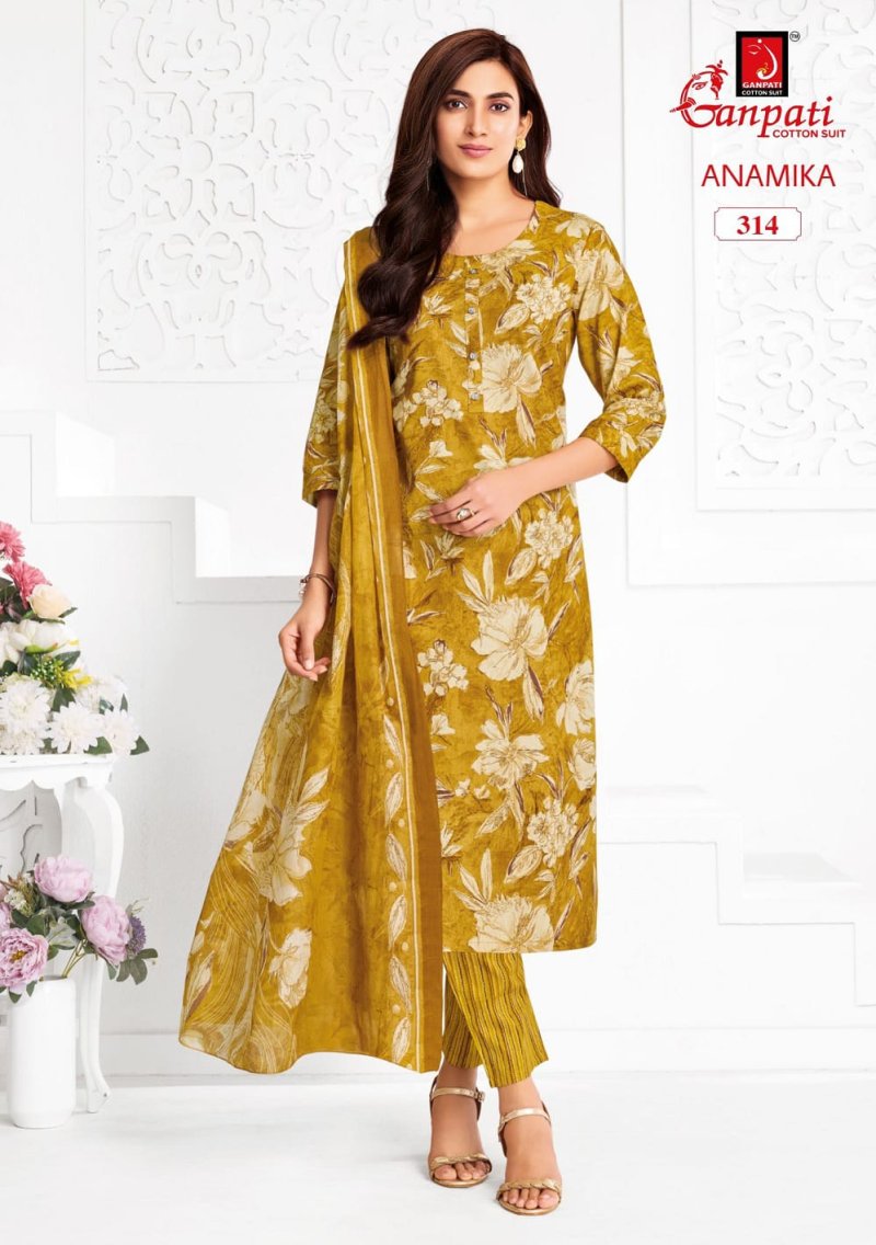Anamika Vol 3 By Ganpati Cotton Printed Readymade Dress 